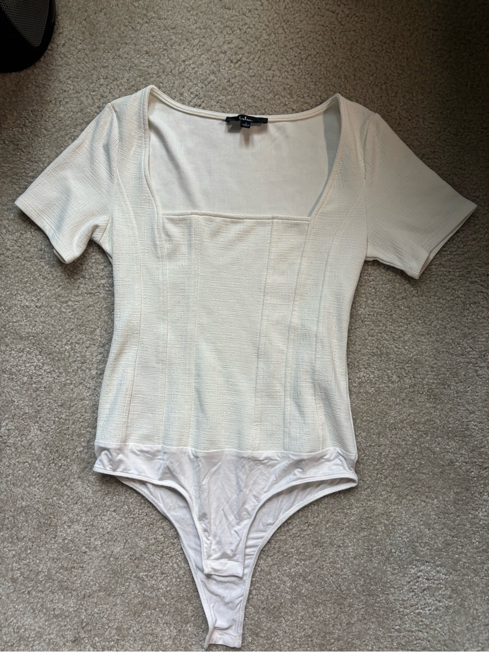 Lulus cream short sleeve bodysuit